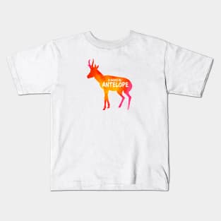 Antelope Critter - Watercolor background Kids T-Shirt